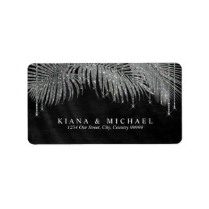 Jewel Palm Leaf Wedding Silver ID830 Etiket