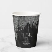 Jewel Palm Leaf Wedding Silver ID830 Papieren Bekers (Achterkant)