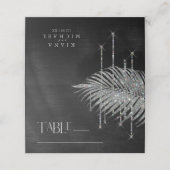 Jewel Palm Leaf Wedding Silver ID830 Plaatskaartje (Buitenkant ongevouwen)