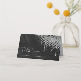 Jewel Palm Leaf Wedding Silver ID830 Plaatskaartje