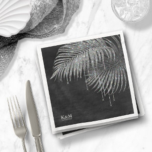 Jewel Palm Leaf Wedding Silver ID830 Servet