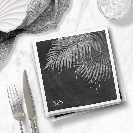Jewel Palm Leaf Wedding Silver ID830 Servet
