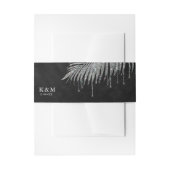 Jewel Palm Leaf Wedding Silver ID830 Uitnodigingen Wikkel (Voorkant Voorbeeld)