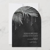Jewel Palm Leaf Wedding Zilveren Boog ID830 Kaart (Voorkant)