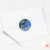 Jewel Peacock Feather Blue Wedding Favor Label (Envelop)