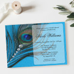 Jewel Peacock Feather Bridal Shower Invitations Kaart<br><div class="desc">Een glamoureuze pauw,  de brutale doucheuitnodiging. Eenvoudig aan te passen met uw gebeurtenisgegevens!</div>