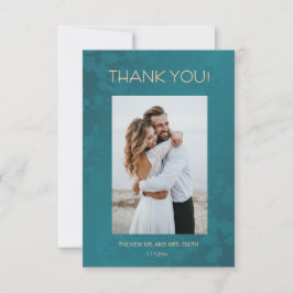 Jewel Peacock Tone Wedding Thank You Card Bedankkaart