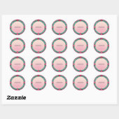 Jewel Pink en Turquoise Ronde Sticker (Vel)