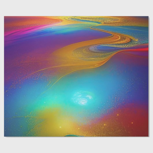 Jewel Rainbow Kleur Metallic Look Abstract Design Cadeaupapier (Vlak)
