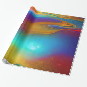 Jewel Rainbow Kleur Metallic Look Abstract Design Cadeaupapier (Uitgerold)