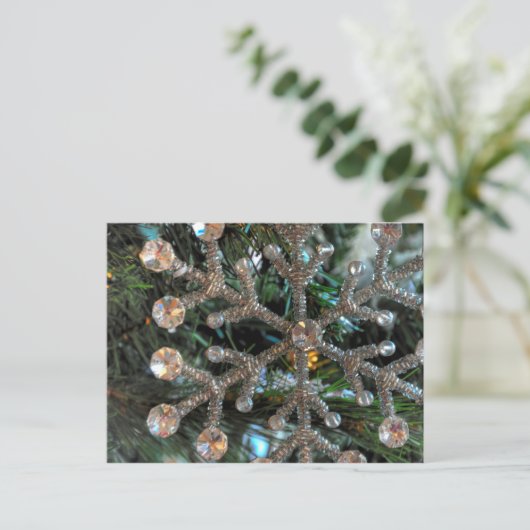 Jewel Snowflake, kerstboom, ornament Briefkaart (Staand voorkant)