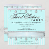 Jewel Sparkle Sweet 16 Birthday Party Kaart (Voorkant / Achterkant)