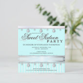 Jewel Sparkle Sweet 16 Birthday Party Kaart (Staand voorkant)