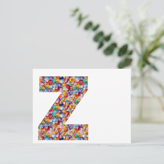 Jewel Stone Bezaaid Alpha ZZZ Z ZZ Verjaardagscade Briefkaart (Staand voorkant)