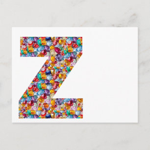 Jewel Stone Bezaaid Alpha ZZZ Z ZZ Verjaardagscade Briefkaart
