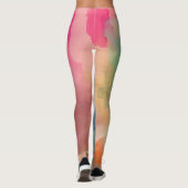 Jewel Tone Abstracte Fine Art Waterverf Leggings (Achterkant)
