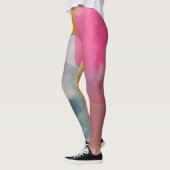 Jewel Tone Abstracte Fine Art Waterverf Leggings (Links)