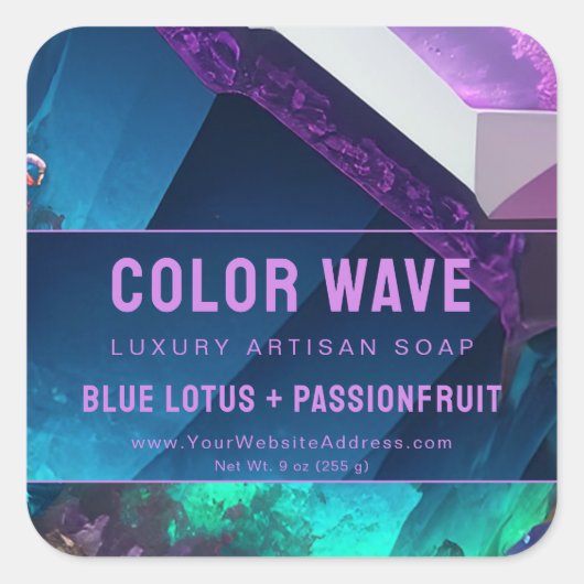 Jewel Tone Aquatic Turquoise Paarse Product Label (Voorkant)