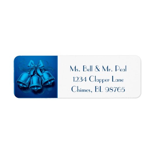 Jewel Tone Bells Christmas Return Adreslabel Etiket (Voorkant)