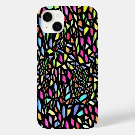 Jewel Tone Black Waterverf Mosaic Case-Mate iPhone Case (Achterkant)