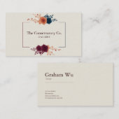 Jewel Tone Bloem- en geometrisch frame elegant Visitekaartje (Voorkant / Achterkant)