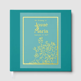 Jewel Tone Blue Wedding Folie Gastboek Gastenboek