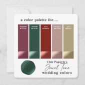Jewel Tone Bold Trouw Staalkaart Kleurenpalet Kaar Kaart (Voorkant)