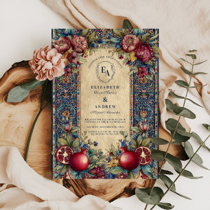 Jewel Tone  Botanische bruiloft Kaart