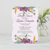 Jewel Tone Bridal Shower Invitation Waterverf Kaart (Staand voorkant)