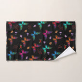 Jewel Tone Butterflies op Black Bad Handdoek (Handdoek)
