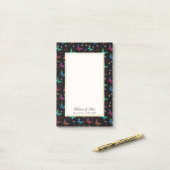  Jewel Tone Butterflies op Black Custom Post-it® Notes (Op bureau)
