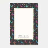  Jewel Tone Butterflies op Black Custom Post-it® Notes (Voorkant)