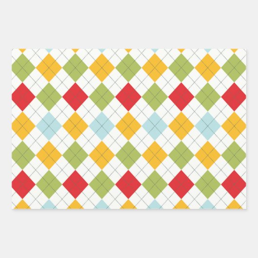 Jewel Tone Christmas Wrap - Designer Patterns Inpakpapier Vel (Voorkant 2)