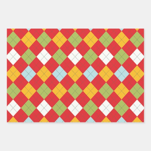 Jewel Tone Christmas Wrap - Designer Patterns Inpakpapier Vel (Voorkant)