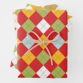 Jewel Tone Christmas Wrap - Designer Patterns Inpakpapier Vel (In situ)