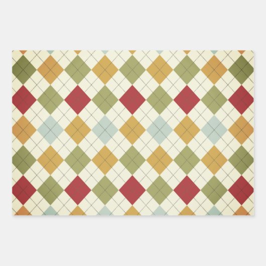 Jewel Tone Christmas Wrap - Designer Patterns Inpakpapier Vel (Voorkant 3)