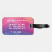 Jewel Tone Cosmic Sparkle Rainbow Glitter Eenhoorn Bagagelabel (Achterkant horizontaal)