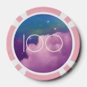 Jewel Tone Cosmic Sparkle Rainbow Glitter Eenhoorn Poker Chips (Achterkant)