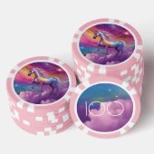 Jewel Tone Cosmic Sparkle Rainbow Glitter Eenhoorn Poker Chips (Opstapeling)