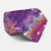 Jewel Tone Cosmic Sparkle Rainbow Glitter Eenhoorn Stropdas (Opgerold)
