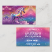 Jewel Tone Cosmic Sparkle Rainbow Glitter Unicorn Visitekaartje (Voorkant / Achterkant)