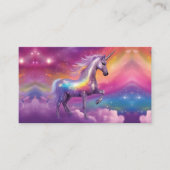 Jewel Tone Cosmic Sparkle Rainbow Glitter Unicorn Visitekaartje (Voorkant)