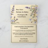 Jewel Tone Eid Mubarak | Purple & Greenery  Kaart (Binnen)