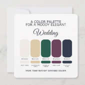 Jewel Tone Elegant Wedding Color Palette Card Kaart (Achterkant)