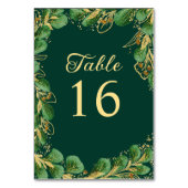 Jewel Tone Emerald Groen en Gouden Bruiloft Kaart (Achterkant)