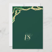 Jewel Tone Eucalyptus Emerald Green Agate Wedding Kaart (Achterkant)