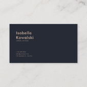 Jewel Tone Floral and Copper Frame Midnight Black Visitekaartje (Achterkant)