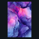 Jewel Tone Fluid Resin Nebula Glow Foto Afdruk<br><div class="desc">Deep indigo and sapphire blues swirl into electric turquoise, cyan, and lavender, pierced by vivid hot pink, magenta, and coral veins that glow like molten light. Fine metallic gold and copper flecks shimmer across the glossy surface, creating cosmic depth, luminous movement, and the illusion of nebulae, auroras, or polished gemstone...</div>