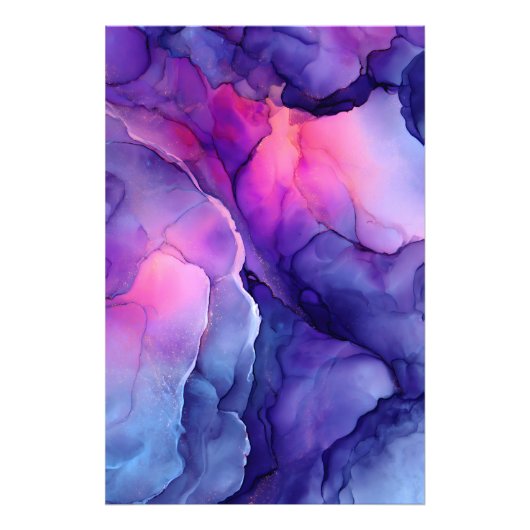 Jewel Tone Fluid Resin Nebula Glow Foto Afdruk (Voorkant)