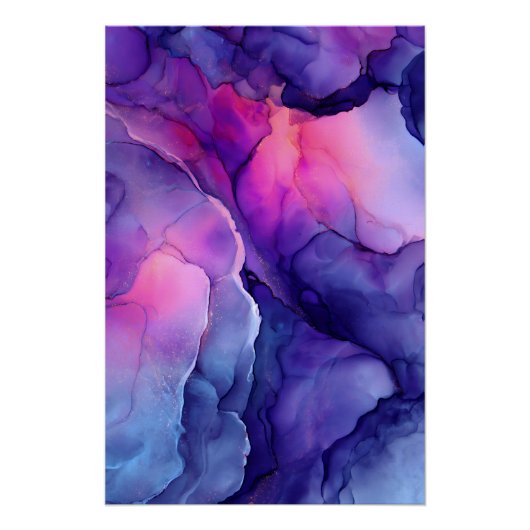 Jewel Tone Fluid Resin Nebula Glow Perfect Poster (Voorkant)